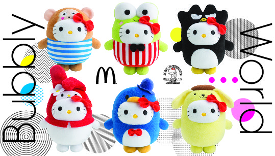 Hello Kitty Bubbly World Postcard Full Set