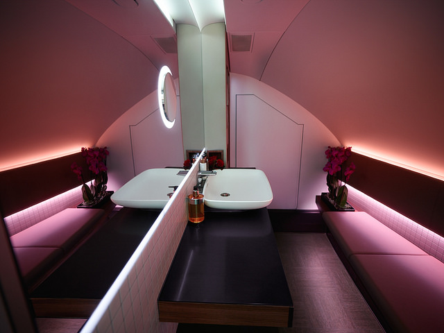 Qatar Airways A380-800 First Class restroom