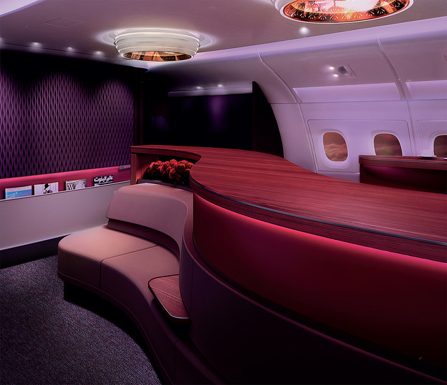 Qatar Airways onboard lounge in A380-800