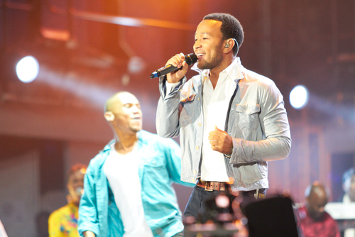 SOWETO - JUNE 10: Singer John Legend performs at Orlando Stadium for the FIFA World Cup Kick Off Celebration Concert on June 10, 2010 in Soweto.