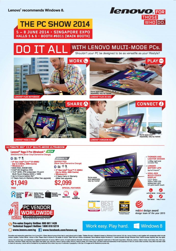 PC Show 2014: Lenovo Laptops, Desktops & AIO PCs Flyers