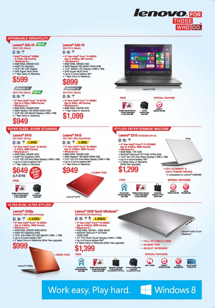 PC Show 2014: Lenovo Laptops, Desktops & AIO PCs Flyers