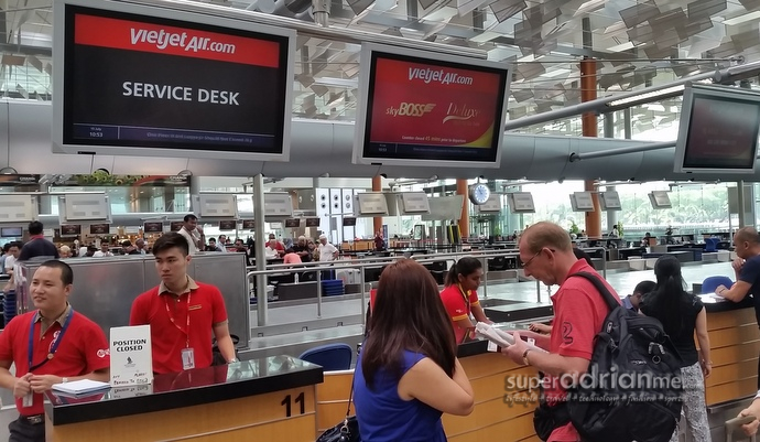 Vietjet Deluxe check in counter at Singapore Changi Airport Terminal 3