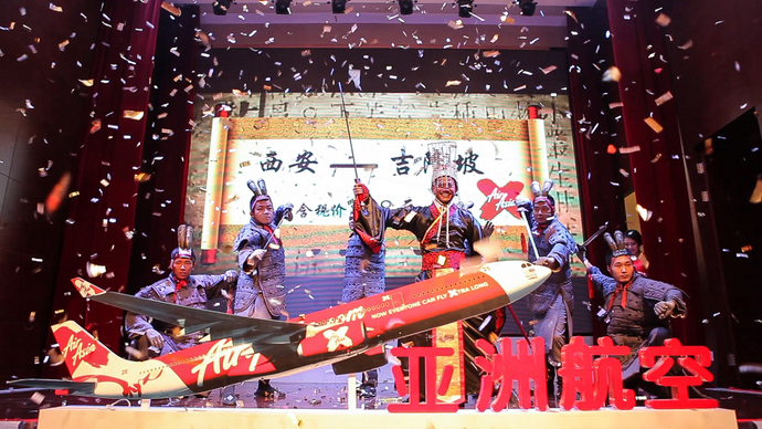 Azran Osman Rani, CEO of AirAsia X launching inaugural flight to XiÁn.