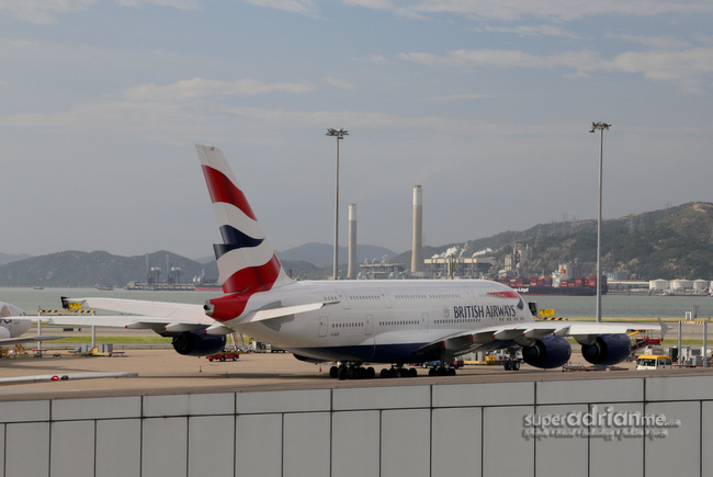 British Airways Airbus A380 in in HKIA1.British Airways A380 at HKIA