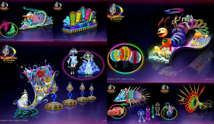 Hong Kong Disneyland "Disney Paint The Night" Parade LED Floats