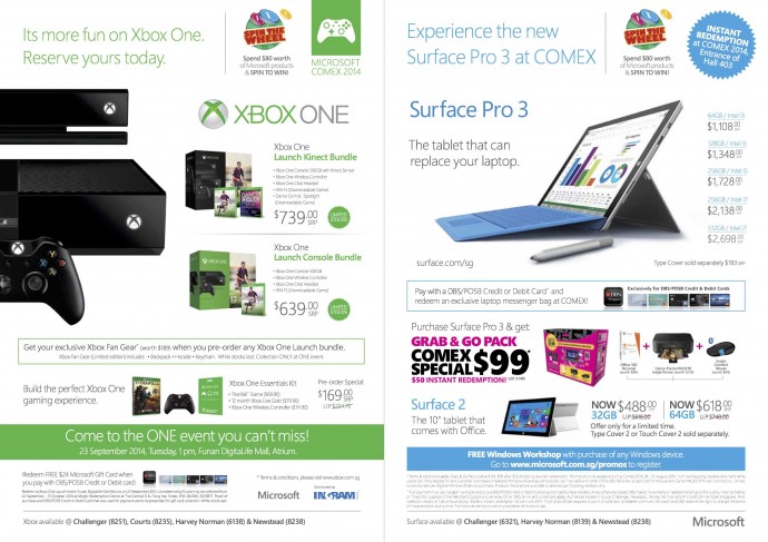 Microsoft COMEX 2014 flyer Surface Pro 3 and Xbox | SUPERADRIANME.com Xbox and Surface Pro 3