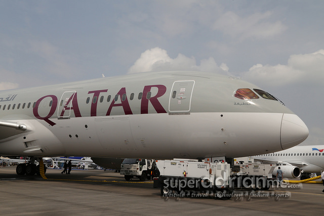 Qatar Airways B787 Dreamliner at the Singapore Air Show 2014