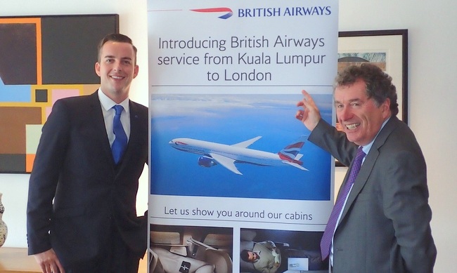 Robert Williams, Regional Commercial Manager, South East Asia and Jamie Cassidy, Area General Manager (Asia Pacific, Middle East & Africa) introduced British Airway’s daily flight from Kuala Lumpur to London effective May 27th, 2015.