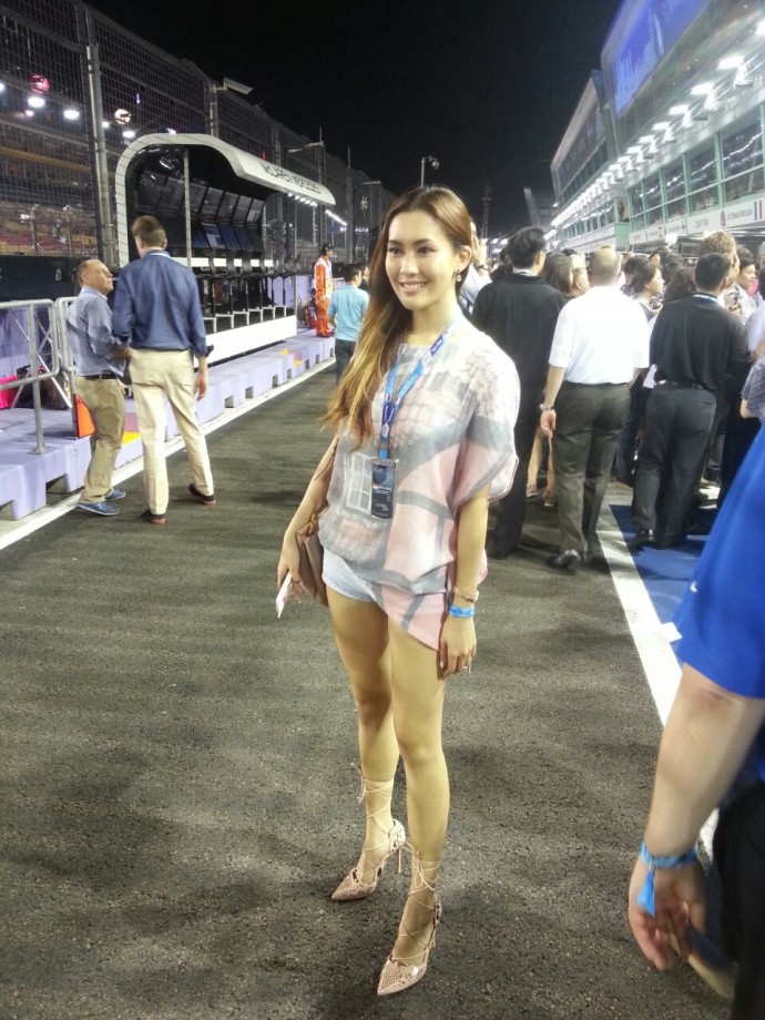 Pit lane posing