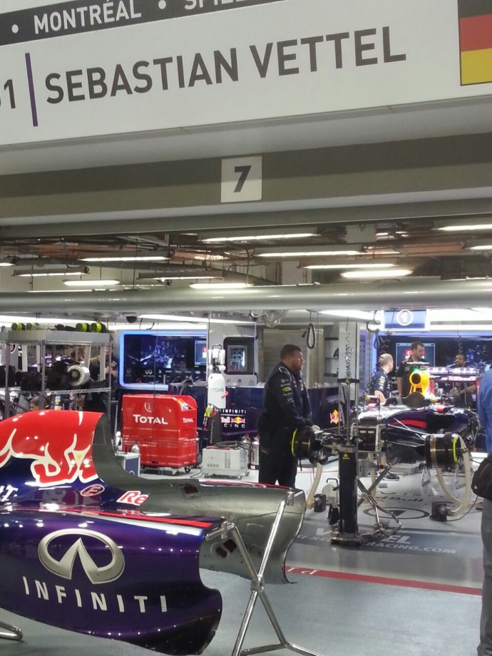 Sebastian Vettel garage
