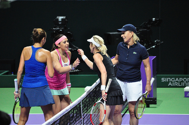 WTA Finals End of the match handshake