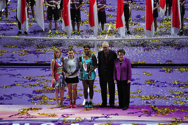 Posing with Chris Evert, ESM Goh Chok Tong and Billie Jean King