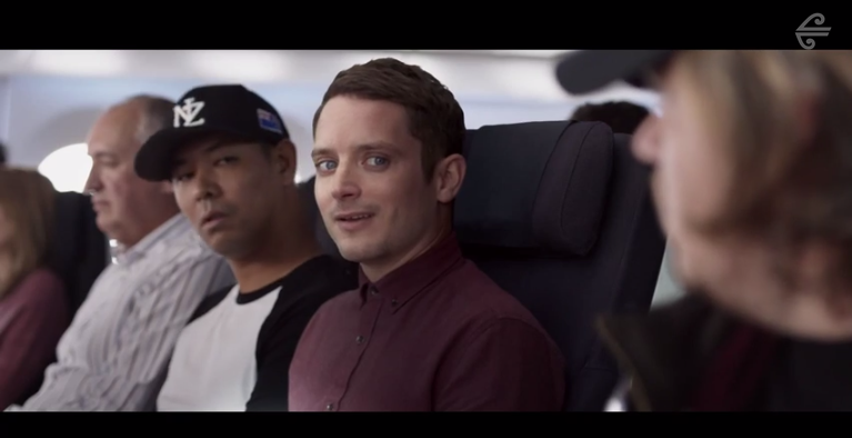 Elijah Wood in Air New Zealand latest in flight safety video
