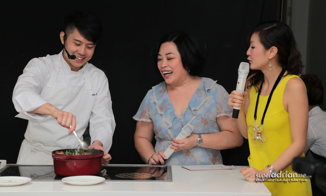 Chef Brandon Foo with Michelle Loo at the Media Preview in Singapore.