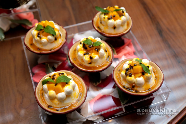 Chocolate and Tea Buffet at The Knolls -05.IMG_6685 | SUPERADRIANME.com Mango pavlova with Ivorie chantilly and passionfruit coulis featuring Ivorie.