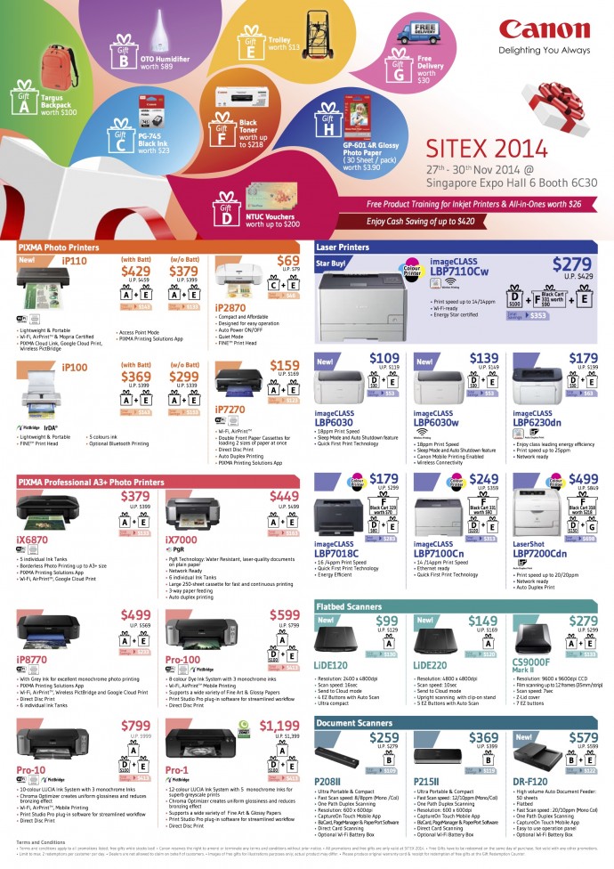 Canon offers at SITEX 2014 (Click to expand)