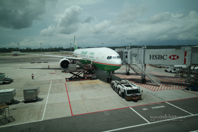 EVA Air aircraft at Changi International Airport