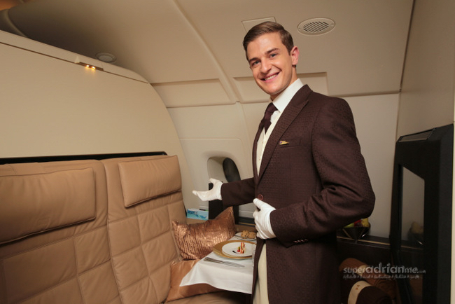 Etihad Airways A380 - Butler Serving guests in The Residence | SUPERADRIANME.com Etihad Airways Butler will serve guests in The Residence from 27 December 2014