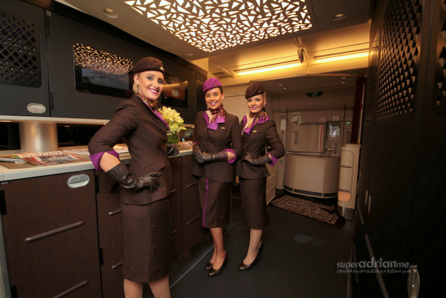 Etihad Airways Cabin Manager and Crew in their new uniforms unveiled on 18 December 2014.