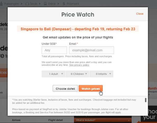 Jetstar Price Watch