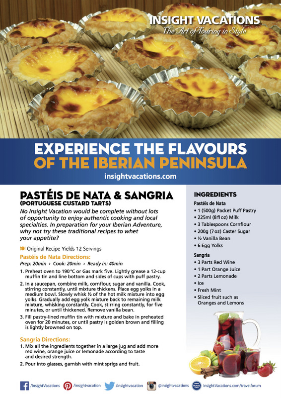 Insight Vacations Recipe - Portuguese Egg Tarts