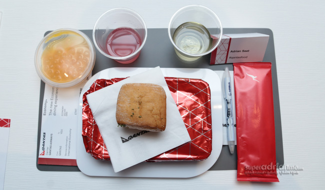 The new Economy meal on Qantas flights out of Singapore