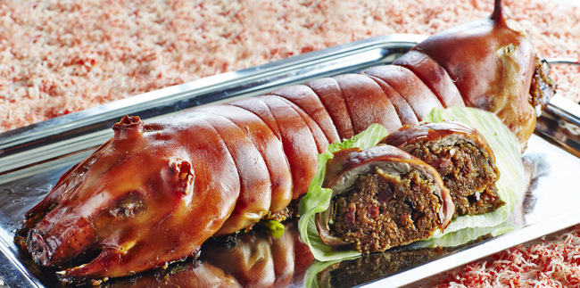 Prosperity Suckling Pig stuffed with Glutinous Rice