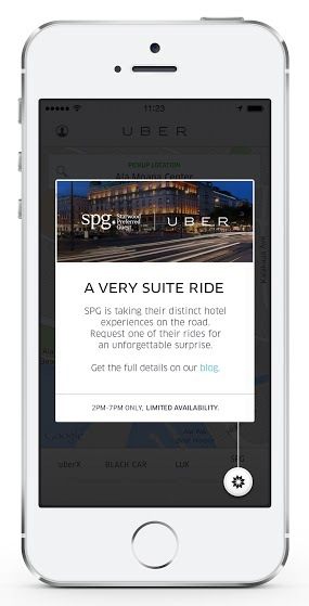 Uber & SPG Mobile Message Splash Screen | SUPERADRIANME.com Uber / SPG A very suite ride