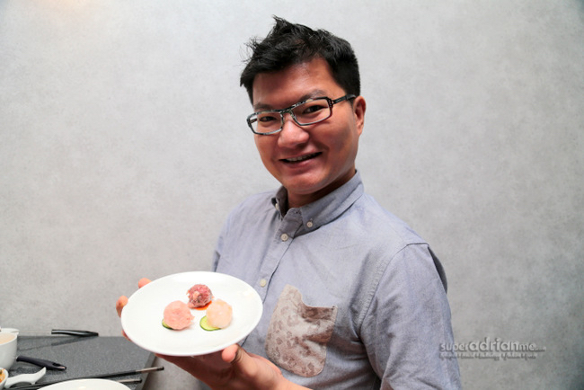 Our Editor Adrian with handmade balls from Hotpot Kingdom.
