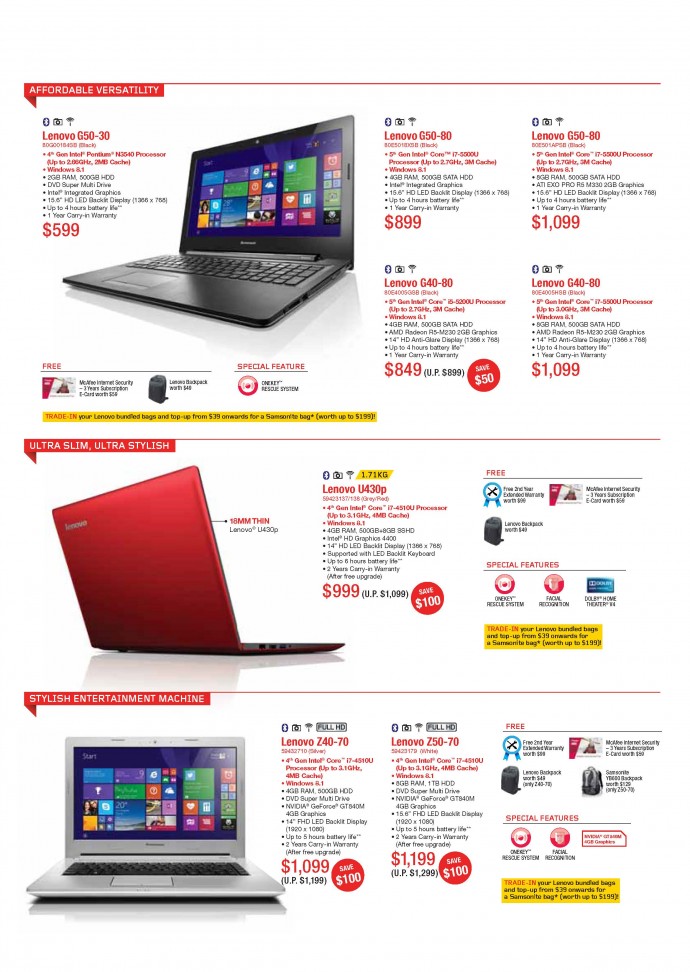 Lenovo Laptop Flyer IT Show 2015