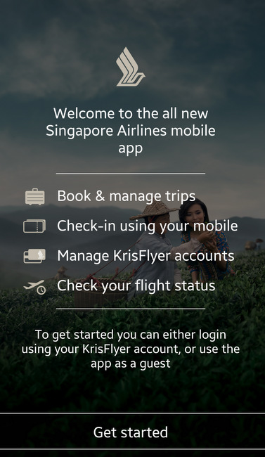 SingaporeAir mobile app