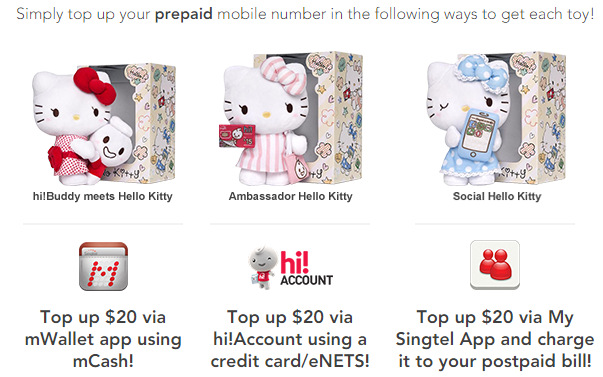 Singtel Prepaid Mobile Limited Edition Hello Kitty Plush