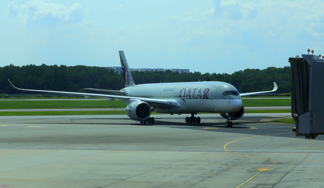 Qatar Airways flies A350XWB between Singapore and Doha.