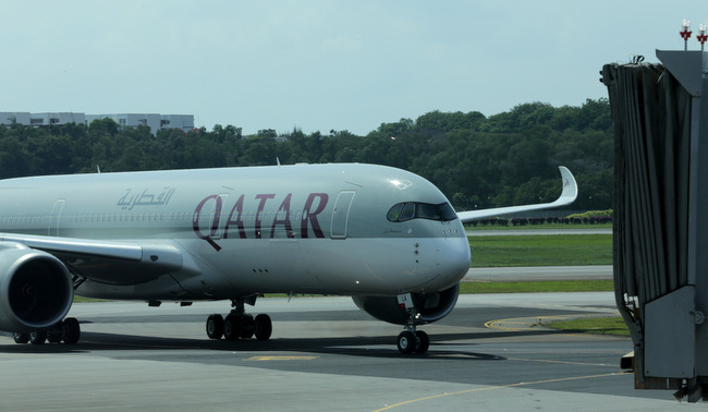 Qatar Airways flies A350XWB between Singapore and Doha.