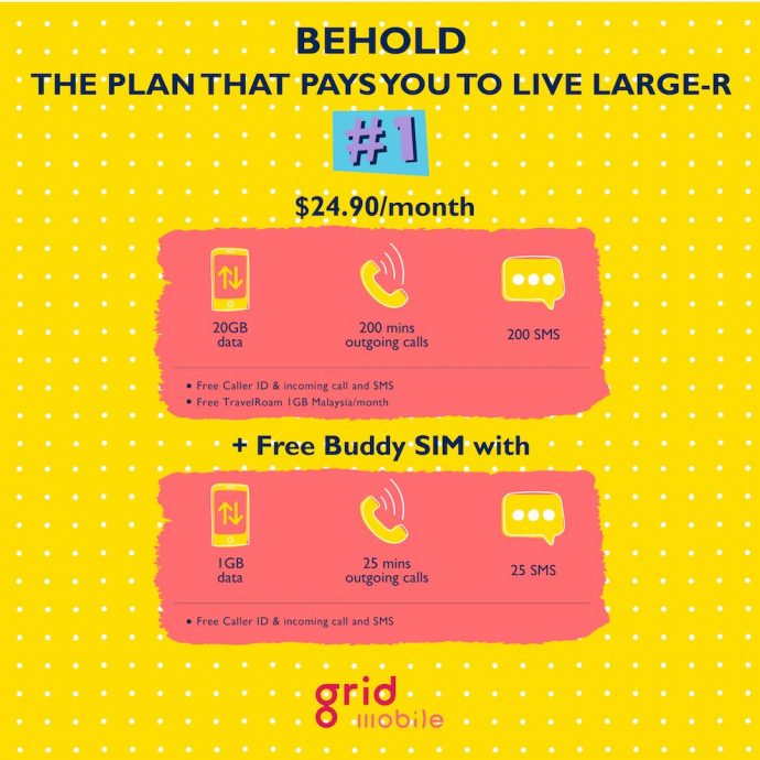 Grid Mobile data plan price review singapore new no contract