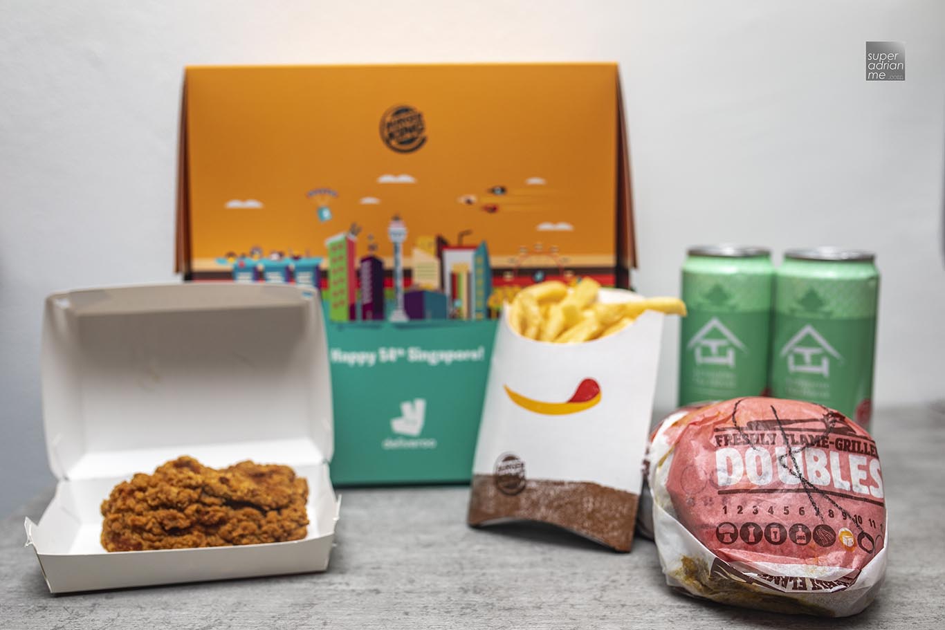 Burger King x Deliveroo Super Shiok Set in a collectible box and tea tower