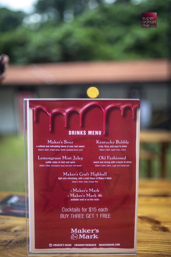 Maker's Mark Pop Up Bar Menu