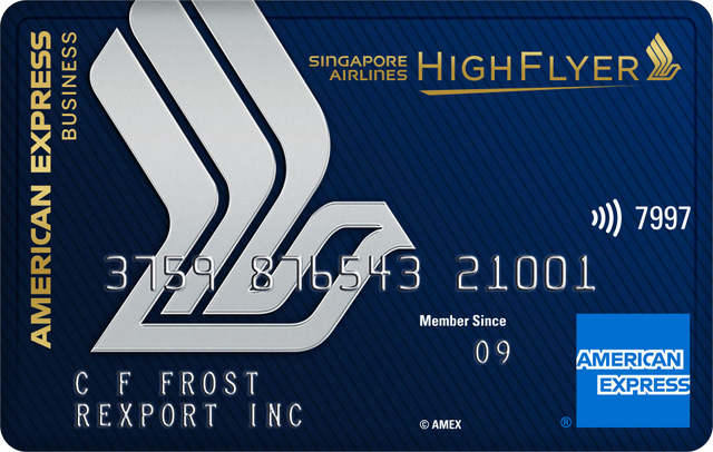 American Express Singapore Airlines Business Credit Card Face