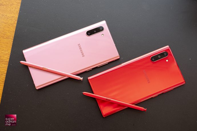 Samsung Galaxy Note 10 in Pink and Red variants