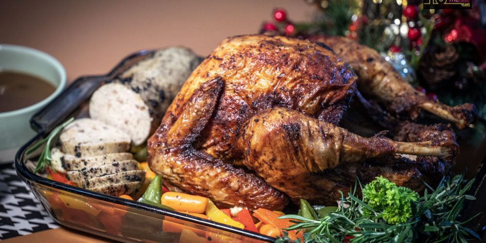 Traditional Roasted Whole Turkey With Truffle Chestnut Stuffing