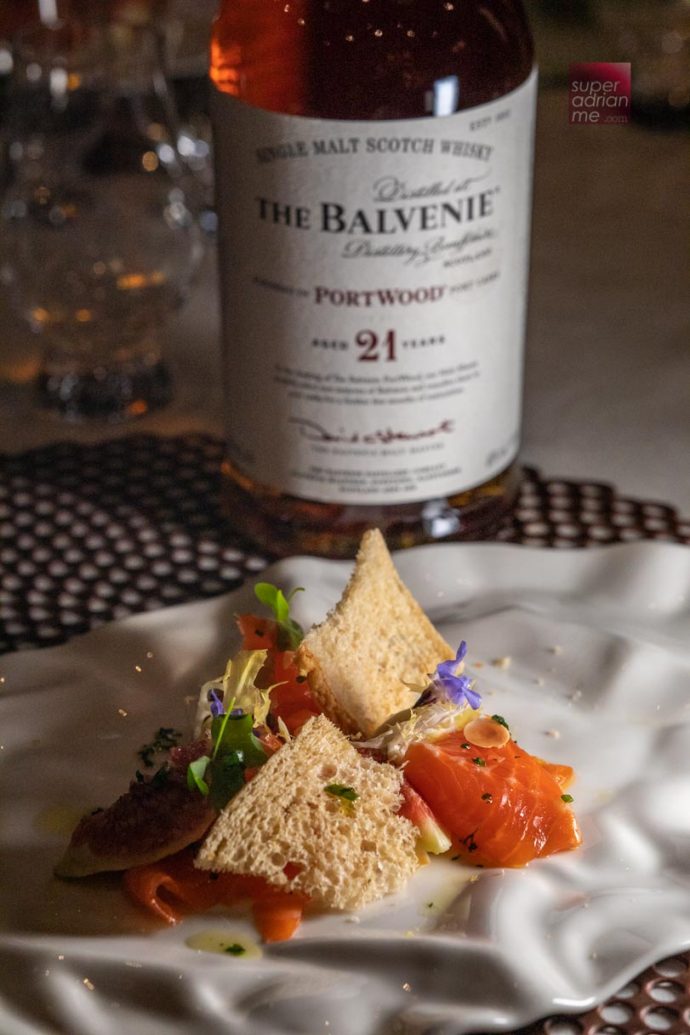 Garibaldi x Balvenie Menu - Lightly Smoked Salmon with The Balvenie 21 Portwood