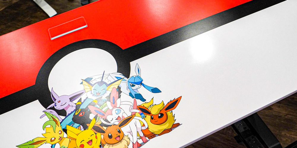 Omnidesk X Pokémon pikachu eevee evolution Ergonomic Desk Singapore price review shipping best standing desk
