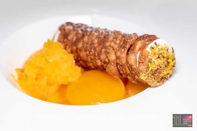 Dolce Vita - Cannoli - Ricotta cream cheese, with yuzu parfait, earl grey lemon infusion and orange granite