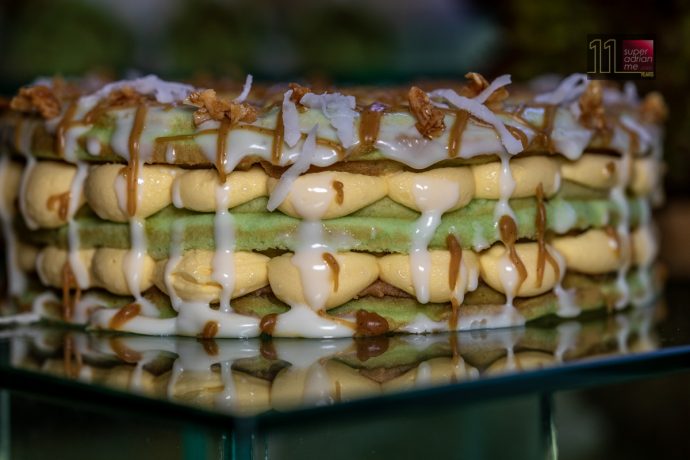 Goodwood Park Hotel Durian desserts 2021 -6386 | SUPERADRIANME.com D24 Pandan Waffle Cake (S nett takeaway or S.44++ dine in)