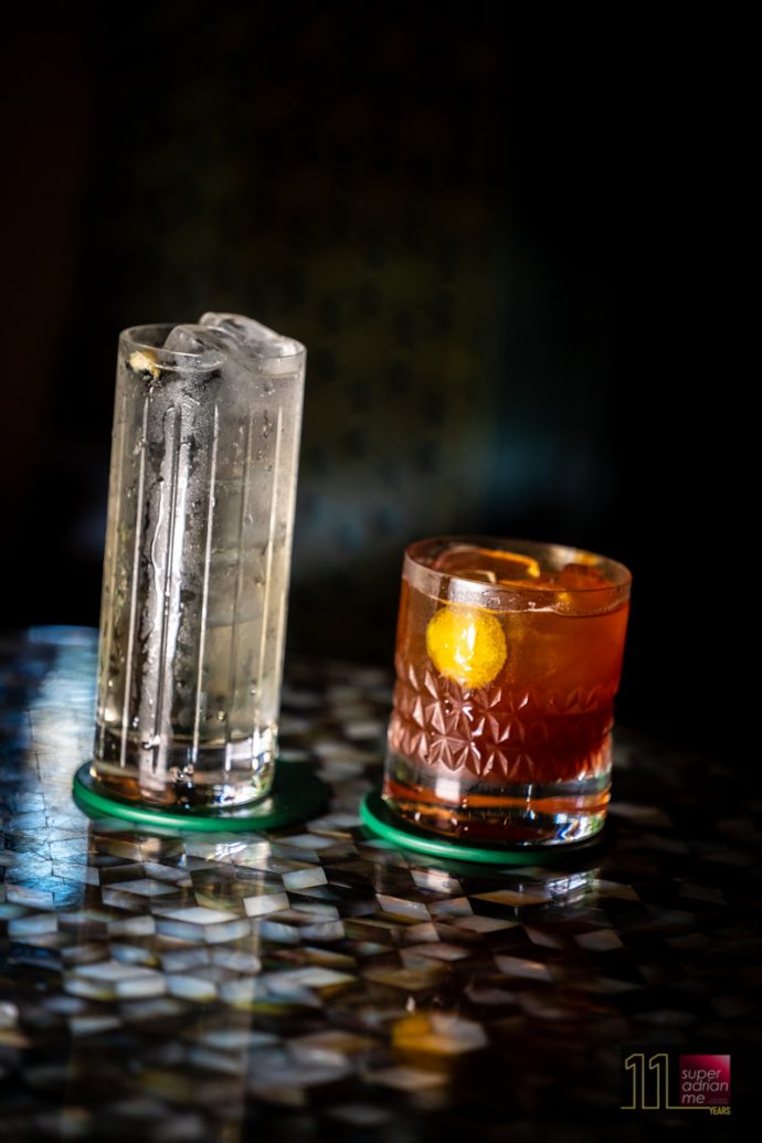 Madame Fan Dim Sum Drink Sum Weekend Brunch -8719 | SUPERADRIANME.com Madame Fan cocktails - Mo Li Hua Fizz (L) & Rooibos Americano (R)