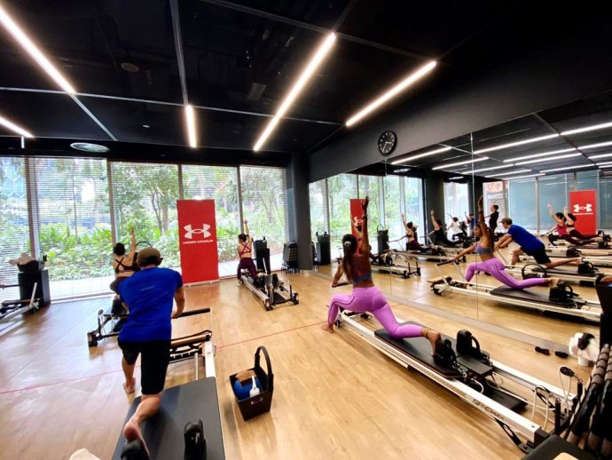 Reformer Pilates at Virgin Active Duo Galleria during the UA Media Day (Under Armour photo)