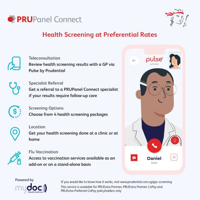 PRUPanel Connect Health Screening (Screen grab from Prudential Singapore LinkedIn Page)