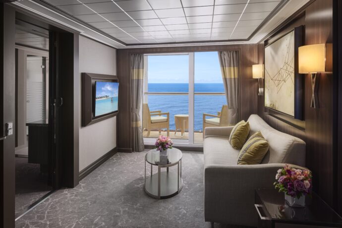 Norwegian Jewel Haven - Bedroom Family Villa with Balcony Living Room (NCL photo)